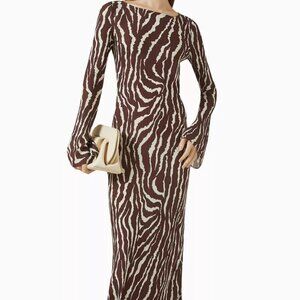 Realisation Par The Gia Bell-Sleeve Maxi Dress in Silk Jianhong Crepe